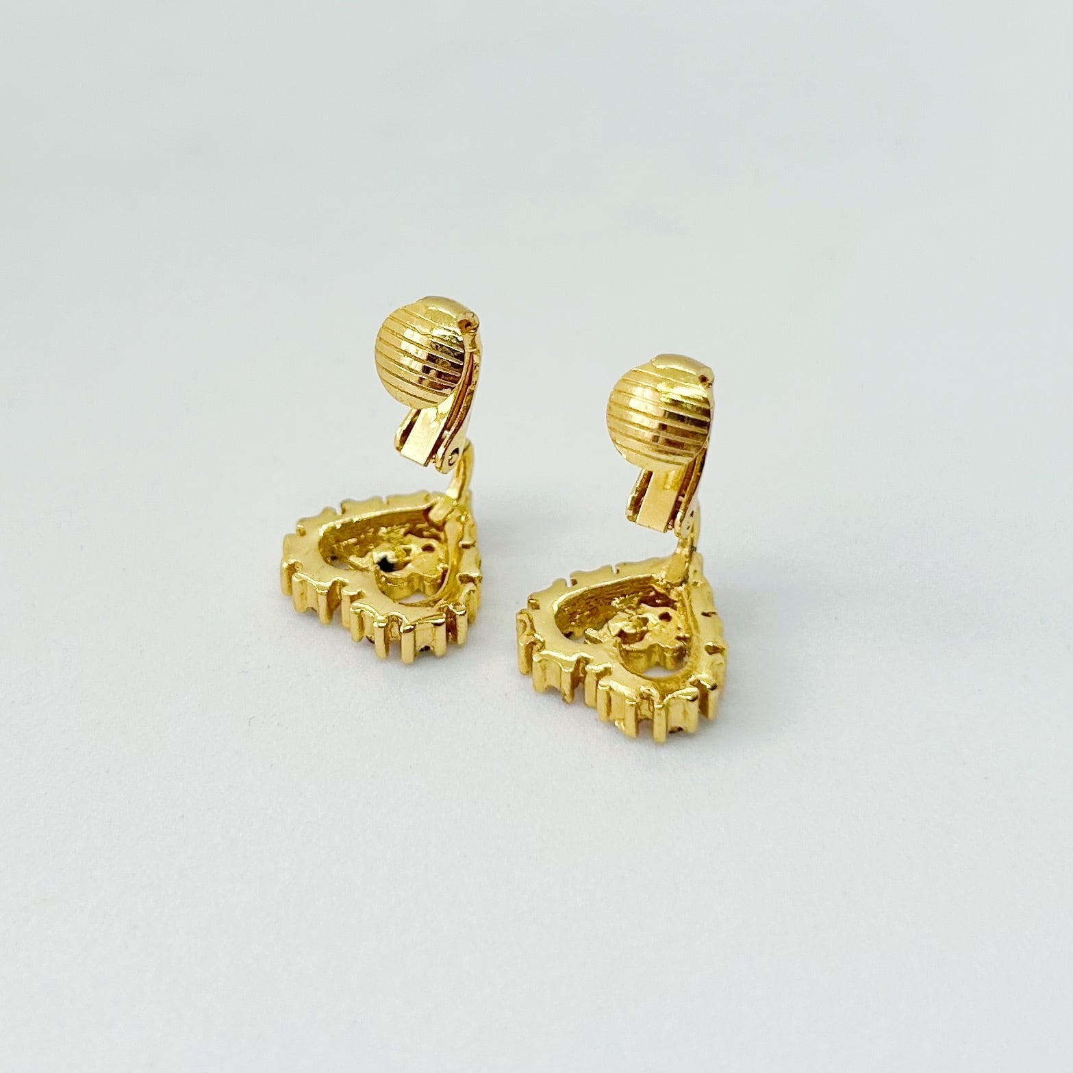 Christian Dior(クリスチャンディオール)ピアス E7013】Christian Dior heart rhinestone earrings/クリスチャン