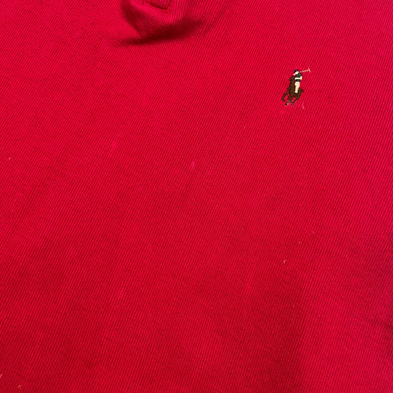 POLO RALPH LAUREN ラルフローレン ESTATE RIB ハイネック プルオーバー シャツ S/レッド メンズ