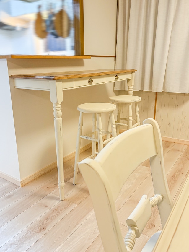 キッチンカウンターテーブル147 (オーダーメイド家具)W1400 カフェ向けレジ台兼テイクアウト台