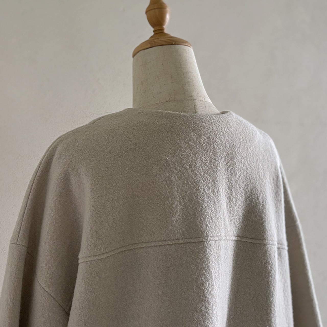 press wool no collar jacket プレスウールノーカラージャケット evam
