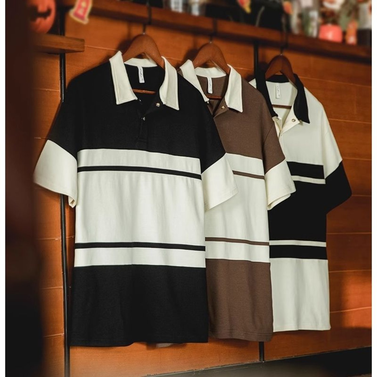 アメカジスタイルレトロボーダーポロ 10156