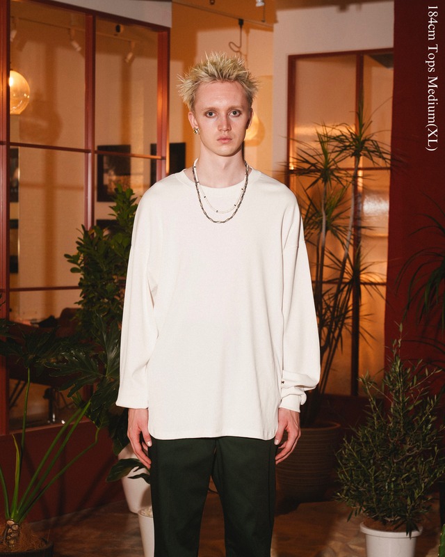 ラスト１点 | High Stretch RIB Long Sleeve-White