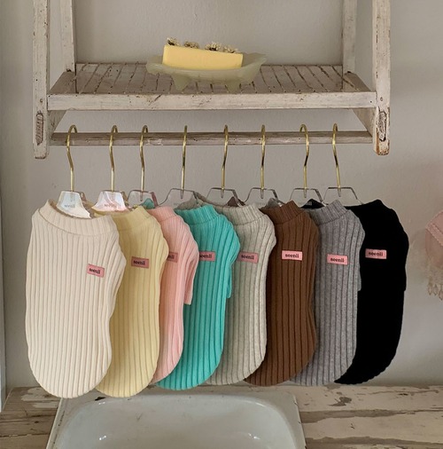【即納】［seenii］slow knit top (オートミール・L）