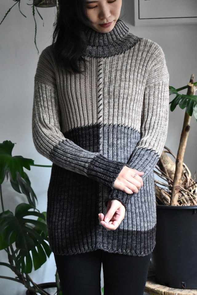 90‘s “design turtle neck cotton knit sweater“
