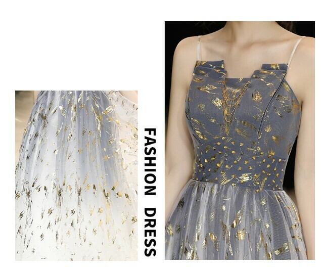 シンプルオシャレなベア イブニングドレス グレー オシャレなリーフ柄のベア イブニングドレス♩.• おしゃれ