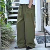 NEW・GEN  drape silhouette wide 2tuck slacks khaki