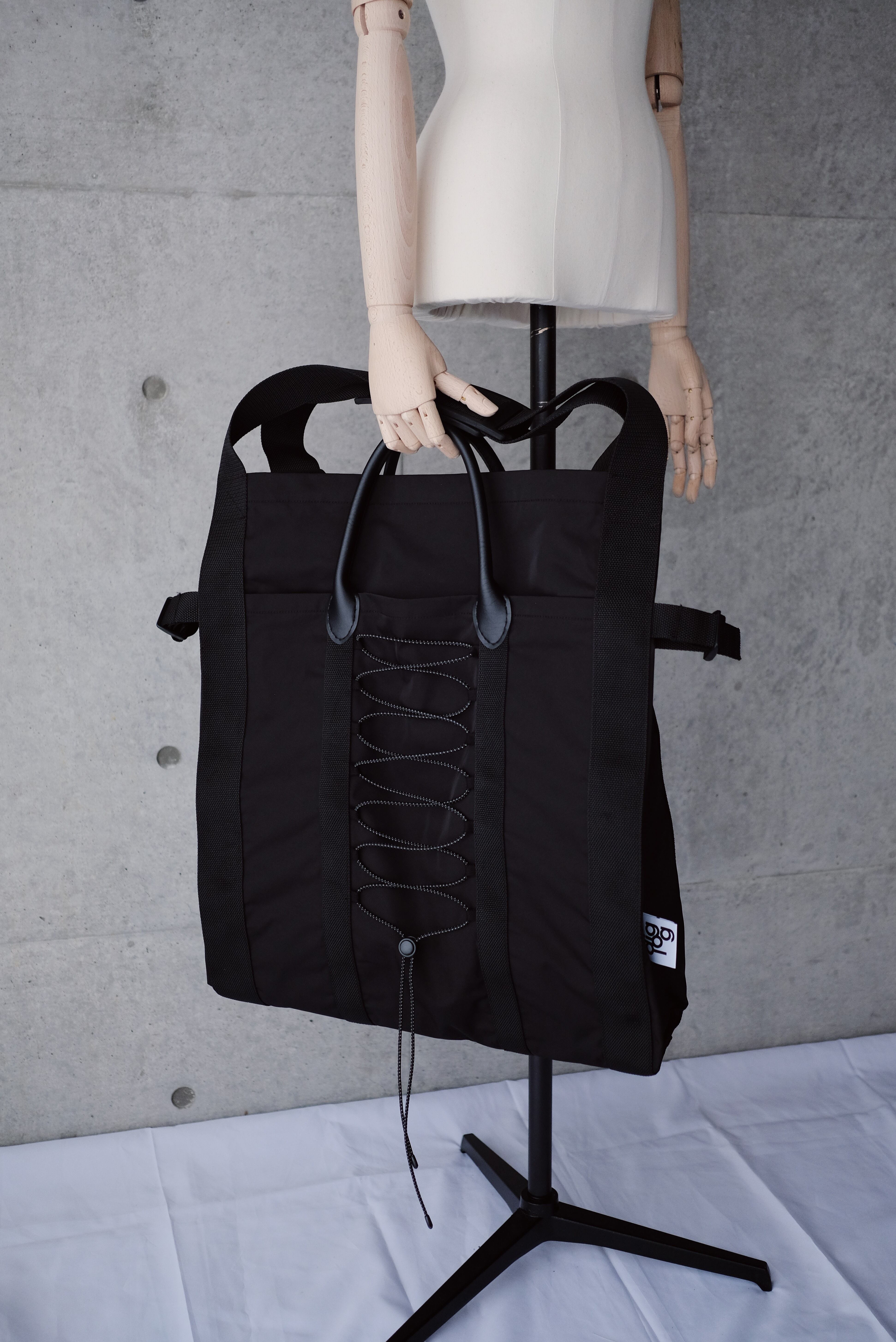 KISHIDAMIKI oversized 2way bag black | physis