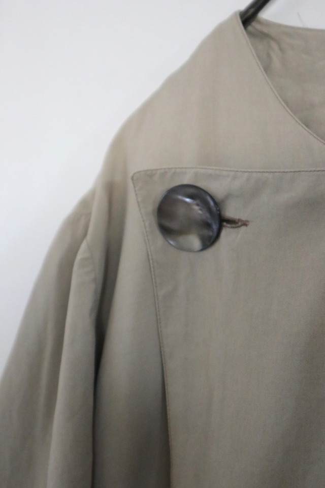 80s-90s pearl buttons silk one-piece