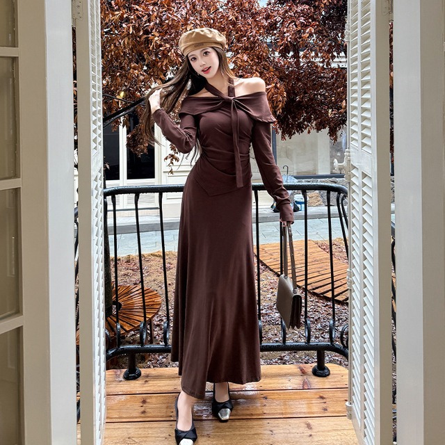 【set】ホルターネックトップス×スカートセット　M33253