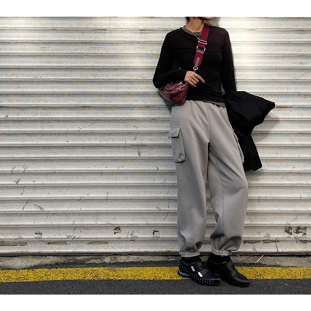 カジュアル ハイウエスト ルーズ スウェットパンツ〘at0830〙