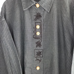 Brubig Trachten 　チロリアンシャツ　ドイツ古着　黒　44