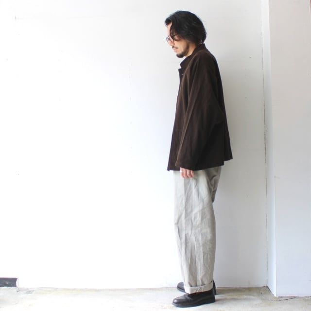 HAVERSACK コットンフランネルスタンドカラージャケット Mud-dyed