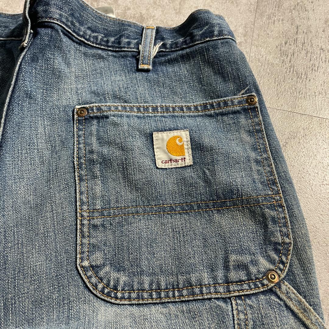 10s メキシコ製 デニム ダブルニー Carhartt EB227 36×34 | ib2