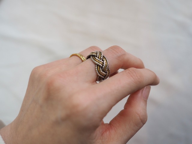 AMERICA 925 Silver × Brass Woven Ring