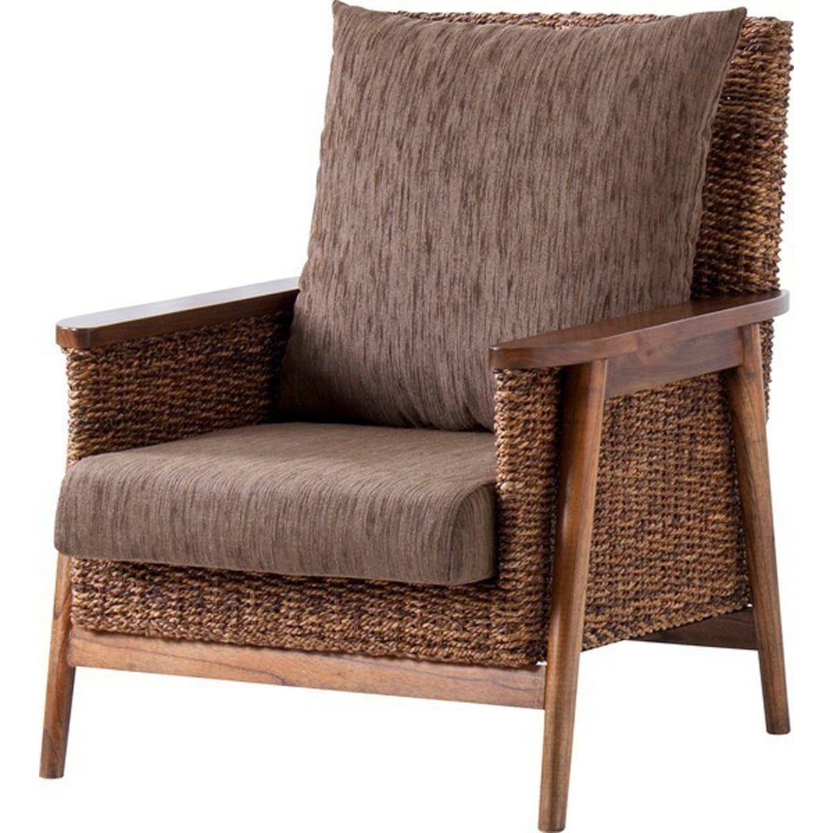 ソファ 1人掛 天然木 ミンディ アバカ ラッカー塗装 ポリプロピレン ポリエステル