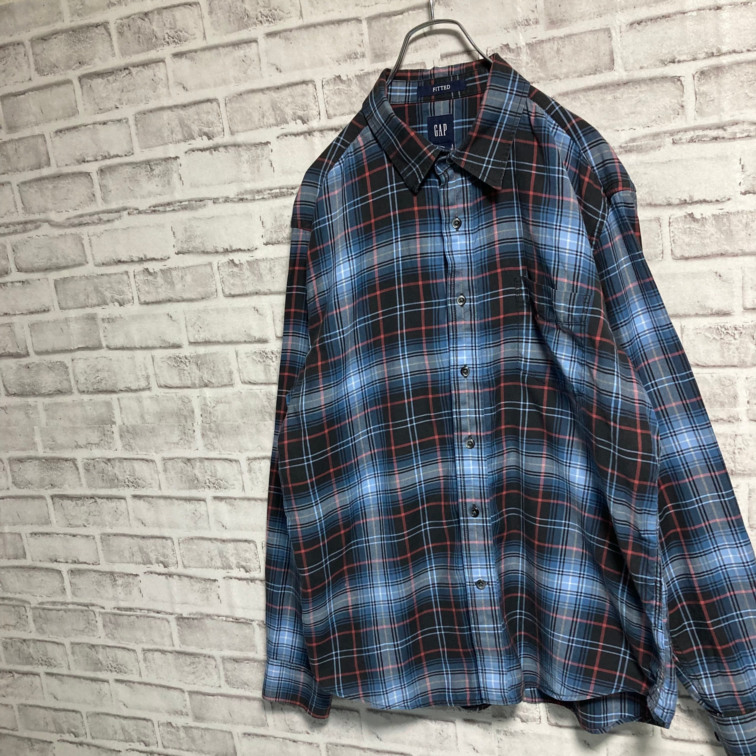 GAP】L/S Check Shirt L 90s “OLD GAP” チェックシャツ オープンカラー