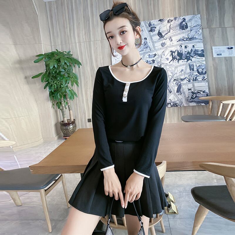 プラスサイズの女性の2020年秋新しい長袖Tシャツルーズボトミングシャツは薄く、洋風のオールマッチカジュアルトップ女性 ミックスインファッション44225325896