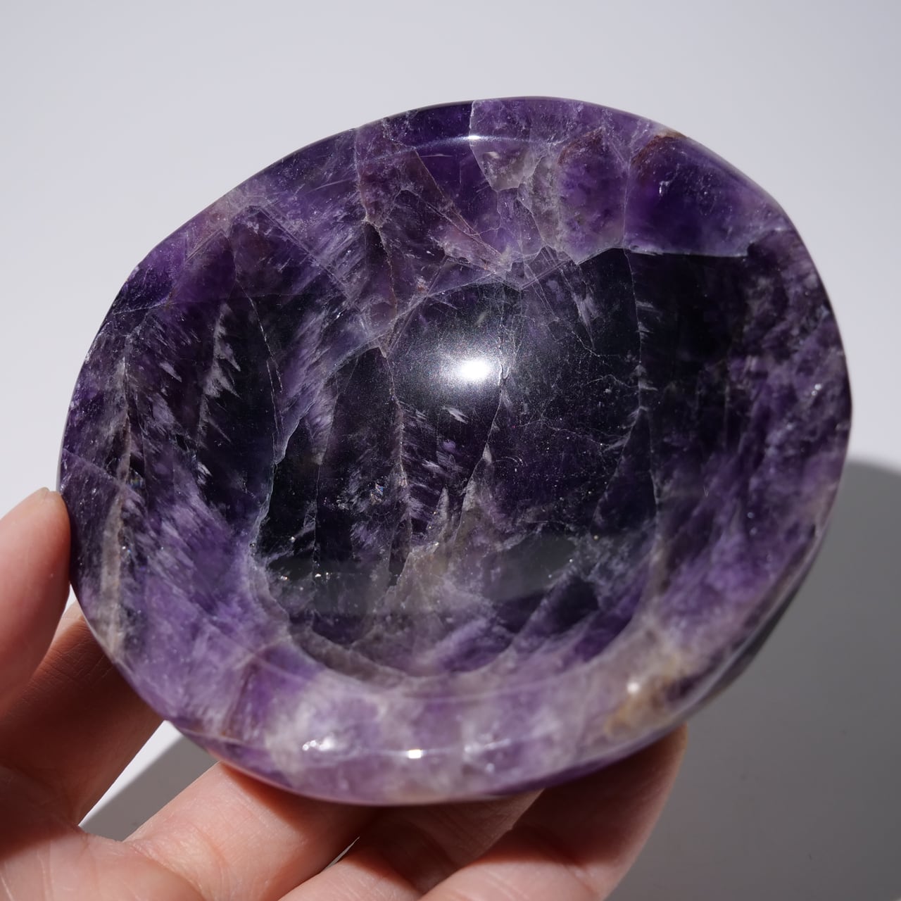 瑪瑙 アメジスト共生 お皿 超美品！ 712 瑪瑙 アメジスト共生 お皿 超美品！ 712