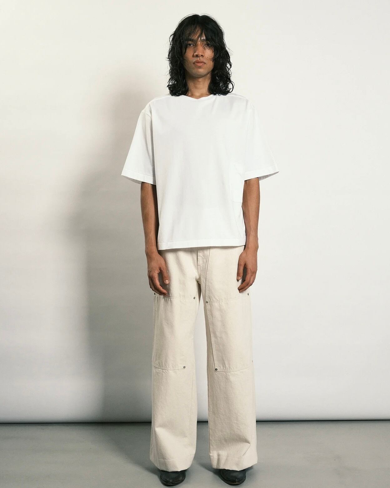 TANAKA】WORK JEAN TROUSERS - WHITE | idealclasse TANAKA】WORK JEAN TROUSERS - WHITE | idealclasse