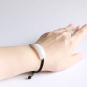 MeiNuオリジナル シルク蝋引きカマボコ翡翠ブレスレット A貨翡翠 jd_br1028