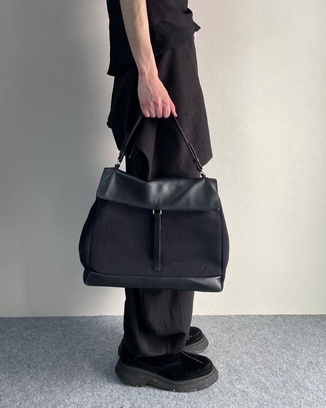 【AW1999/PRADA】leather buckle hand bag