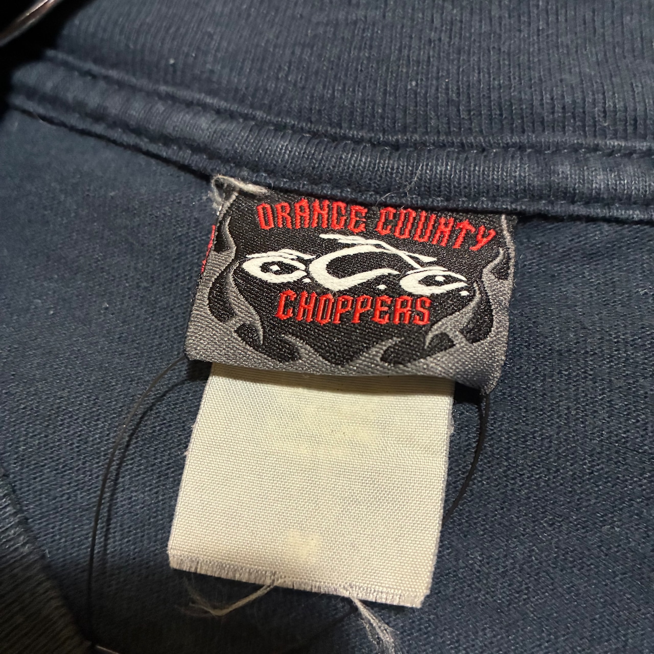 00s ORANGE COUNTY CHOPPERS ロンT 袖プリント バイカー チョッパー ネイビー