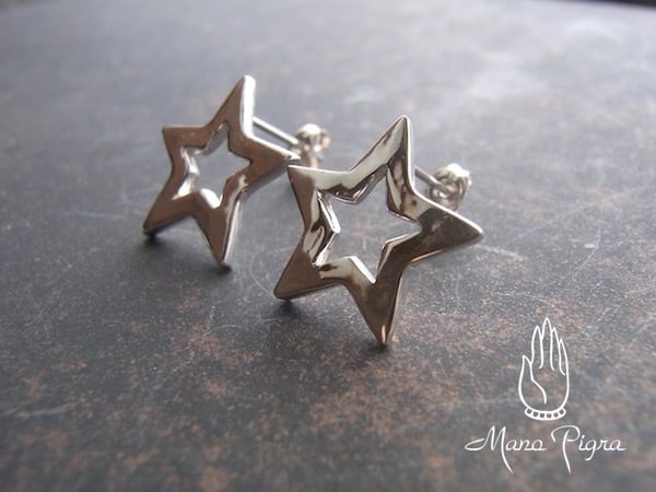 SV925 Star Earrings/SV925製 星のセットピアス