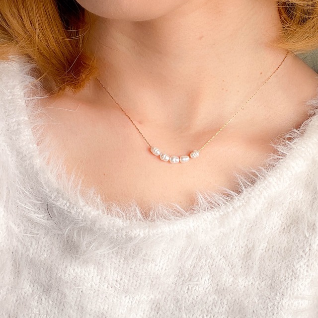 -1COLOR- pearl chain necklace