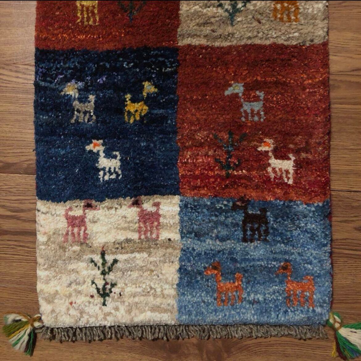 ペルシァギャッぺ ペルシャギャッベ (ギャベ) ギャッベ 玄関マット No.GM-383