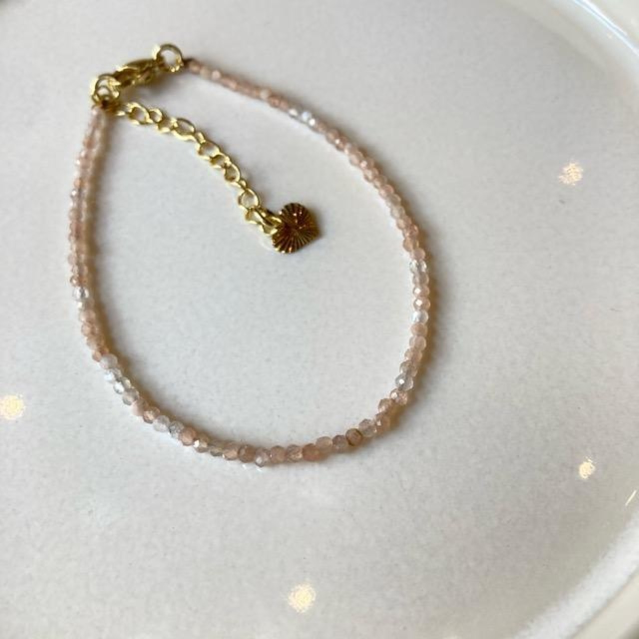 TOPANGA Jewelry　ミニジェムブレスレット　サンストーン　オレンジ　太陽の石　ナチュラルストーン　天然石　パワーストーン　ペンダント　クリスタル
