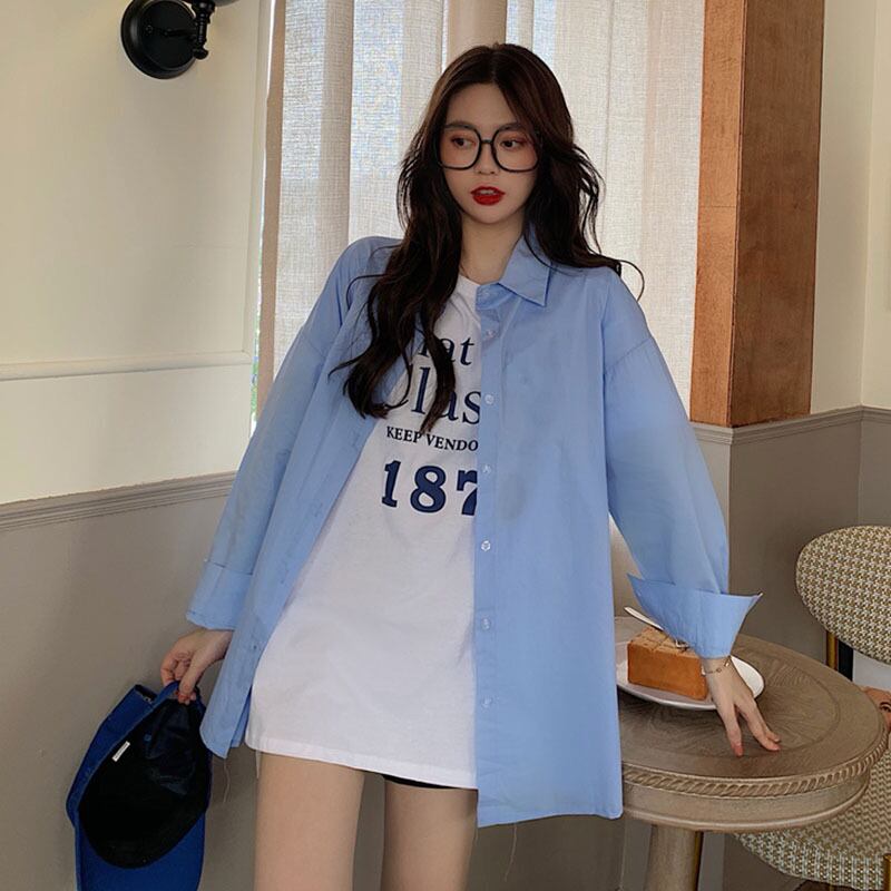 スプリングスタイルシャツ トップス ルーズカジュアルプリントTシャツ ロング 春物 YY-ファッション30577052252