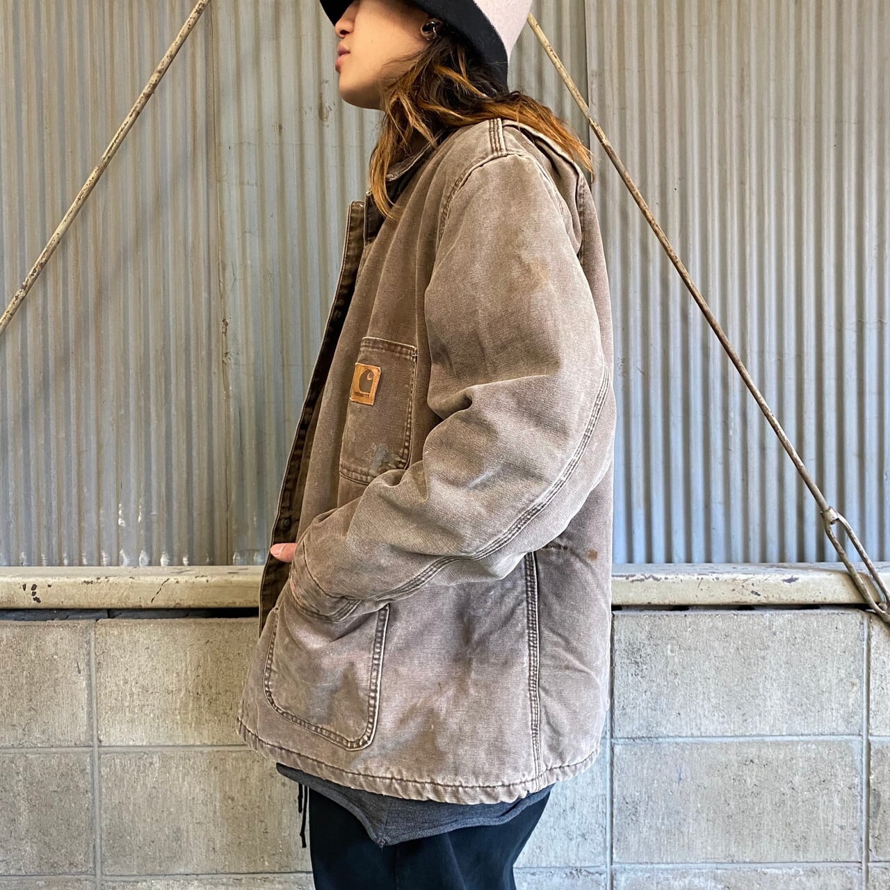 訳あり特価！90年代 カーハート ダック地 ワークジャケット メンズL