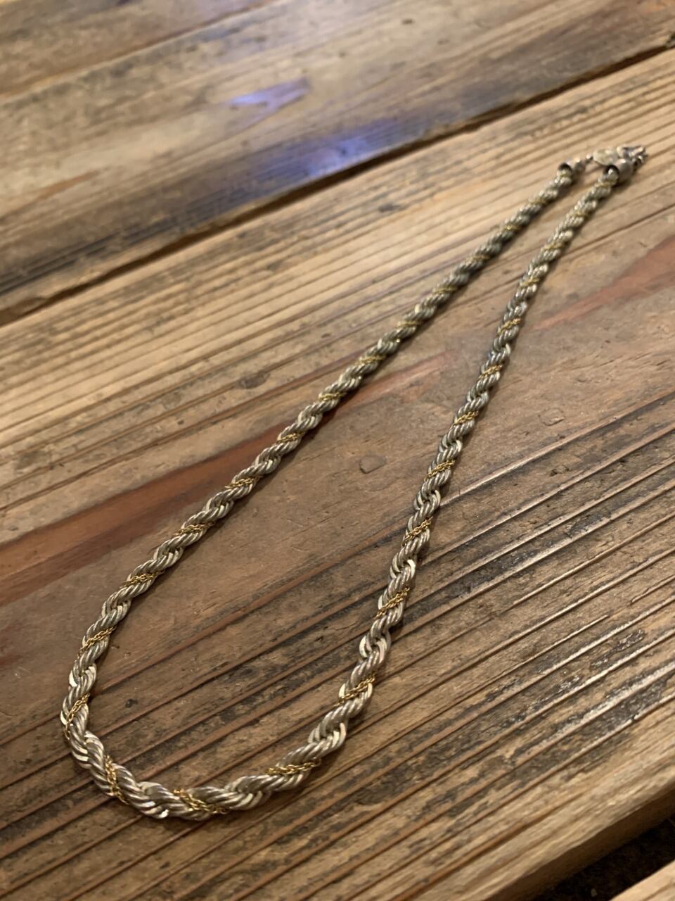 1980～90's Twisted Design Chain Necklace "Napier"
