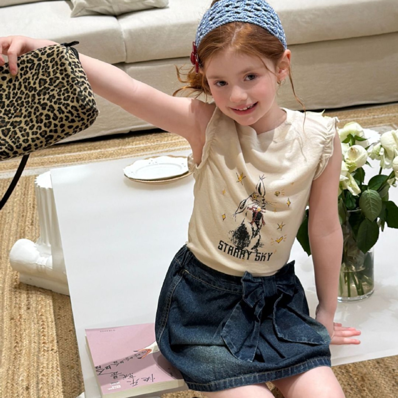 春蝶結びデザインデニムスカート