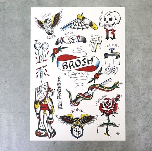BROSH フラッシュポスター 「トラディショナルバーバー」 約30ｘ42ｃｍ（A3サイズ）