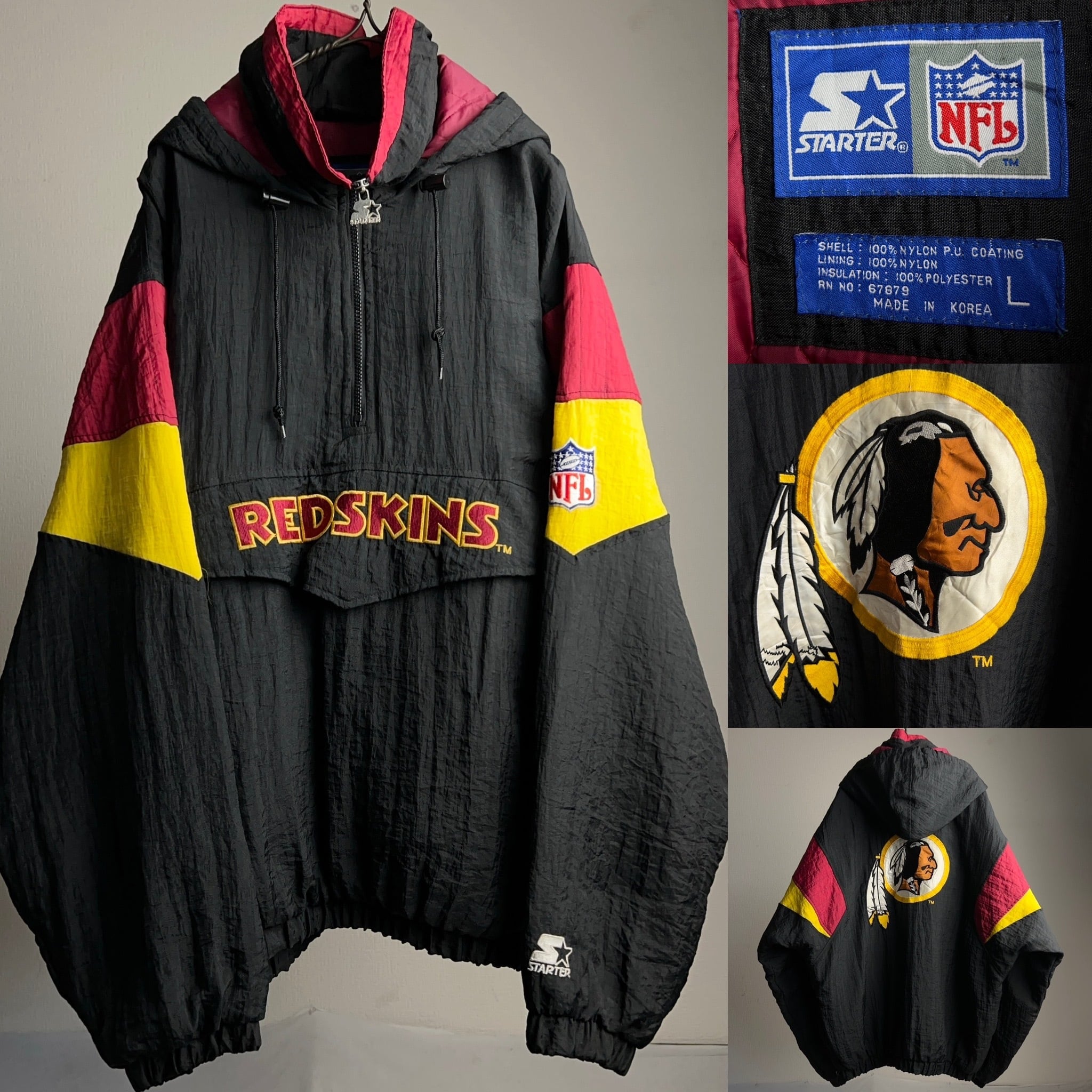 90's NFL STARTER “REDSKINS” Pullover Nylon Jacket SIZE L 90年代