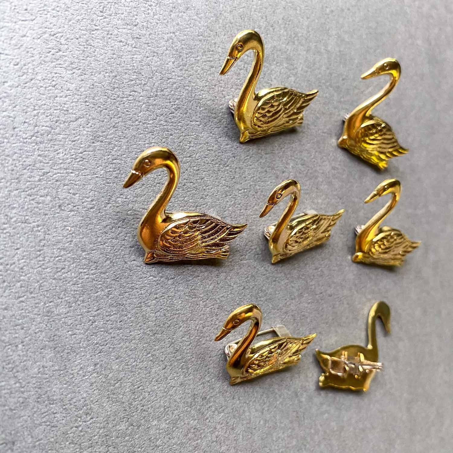 再入荷〉白鳥のオリジナル真鍮ブローチ | Dua-アクセサリーパーツショップ