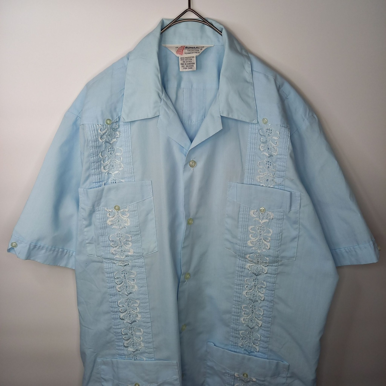 90s　THE ROMANI　キューバシャツ　開襟　半袖　4つポケ　M