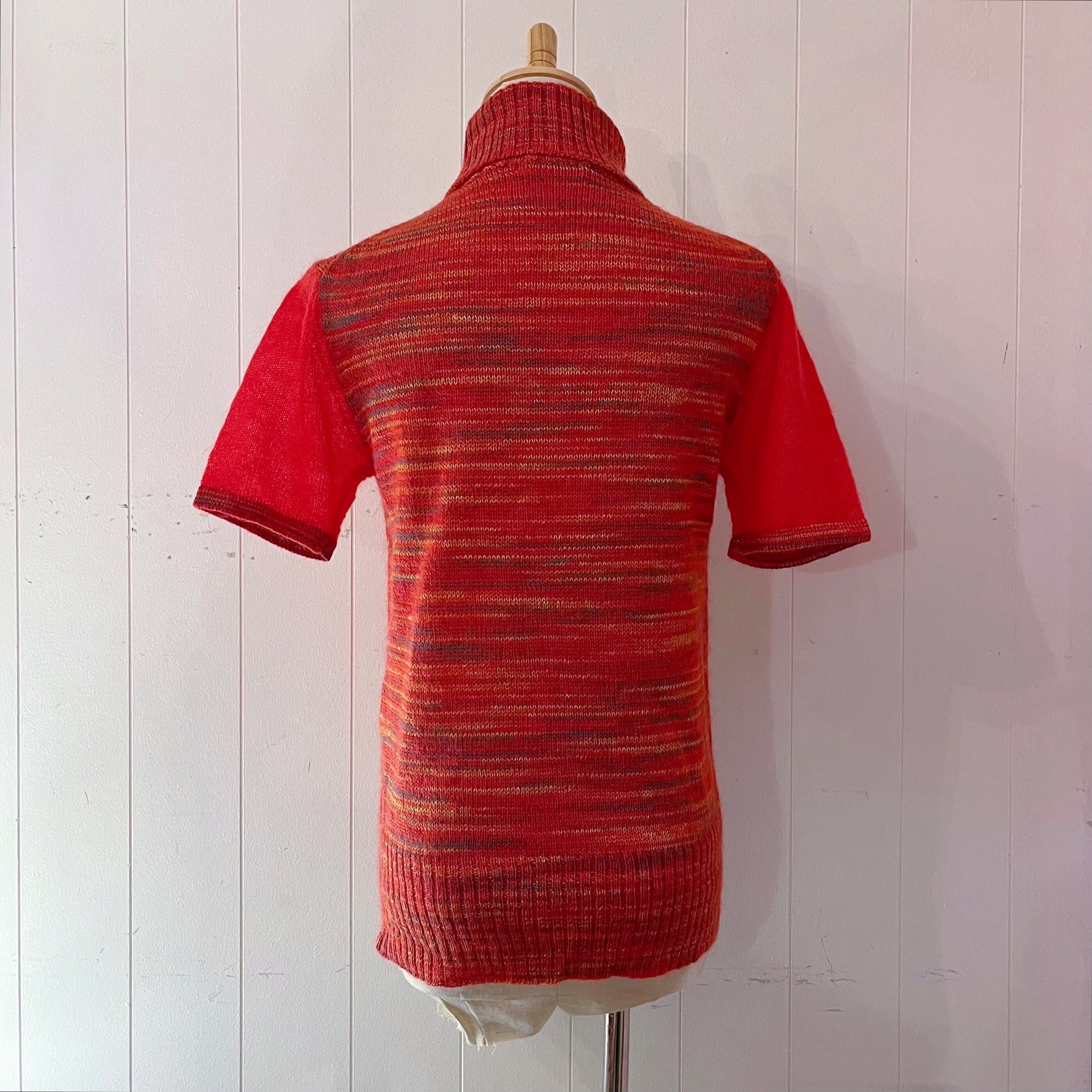 multi color turtle neck knit sweater