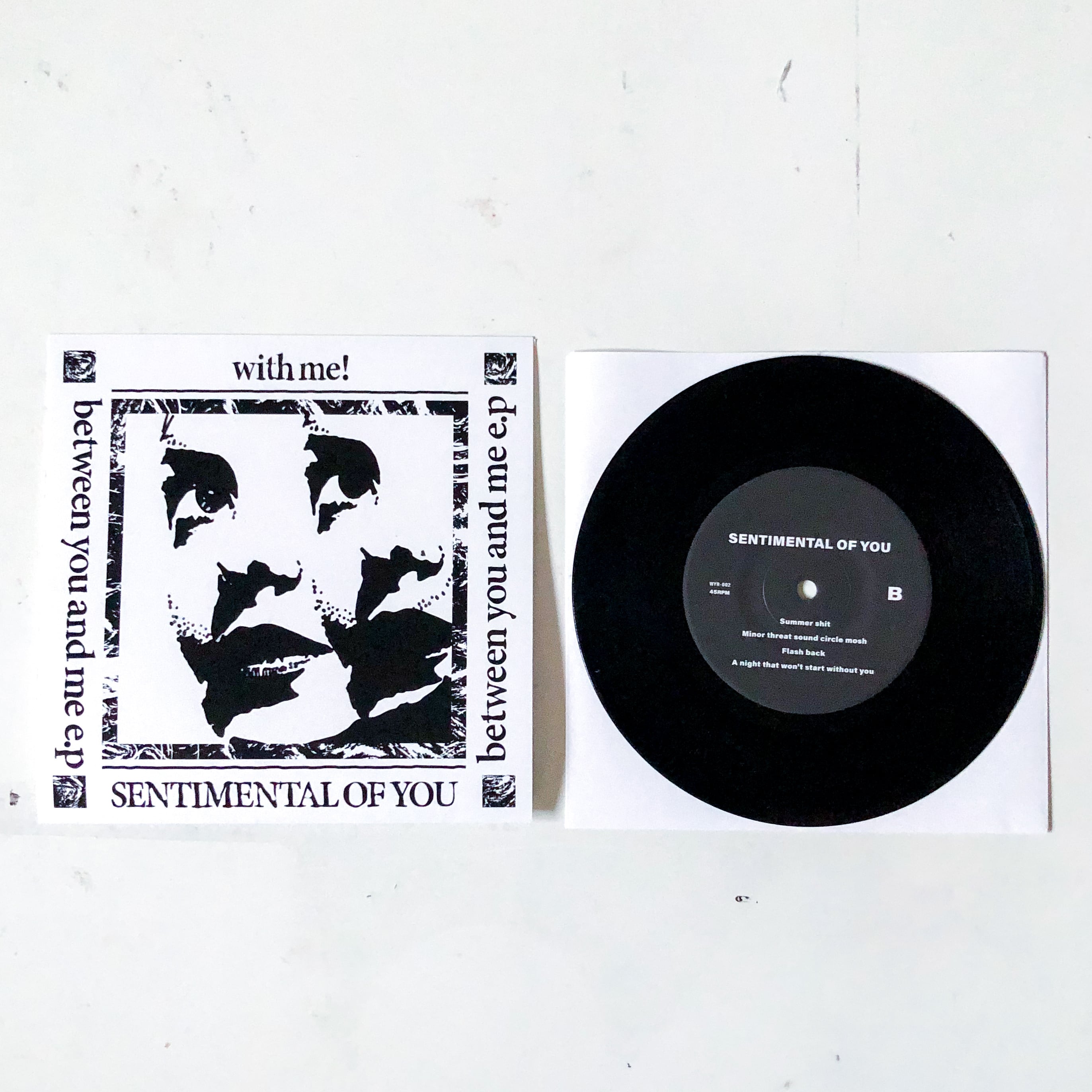 between you and me e.p - with me! / SENTIMENTAL OF YOU split 7