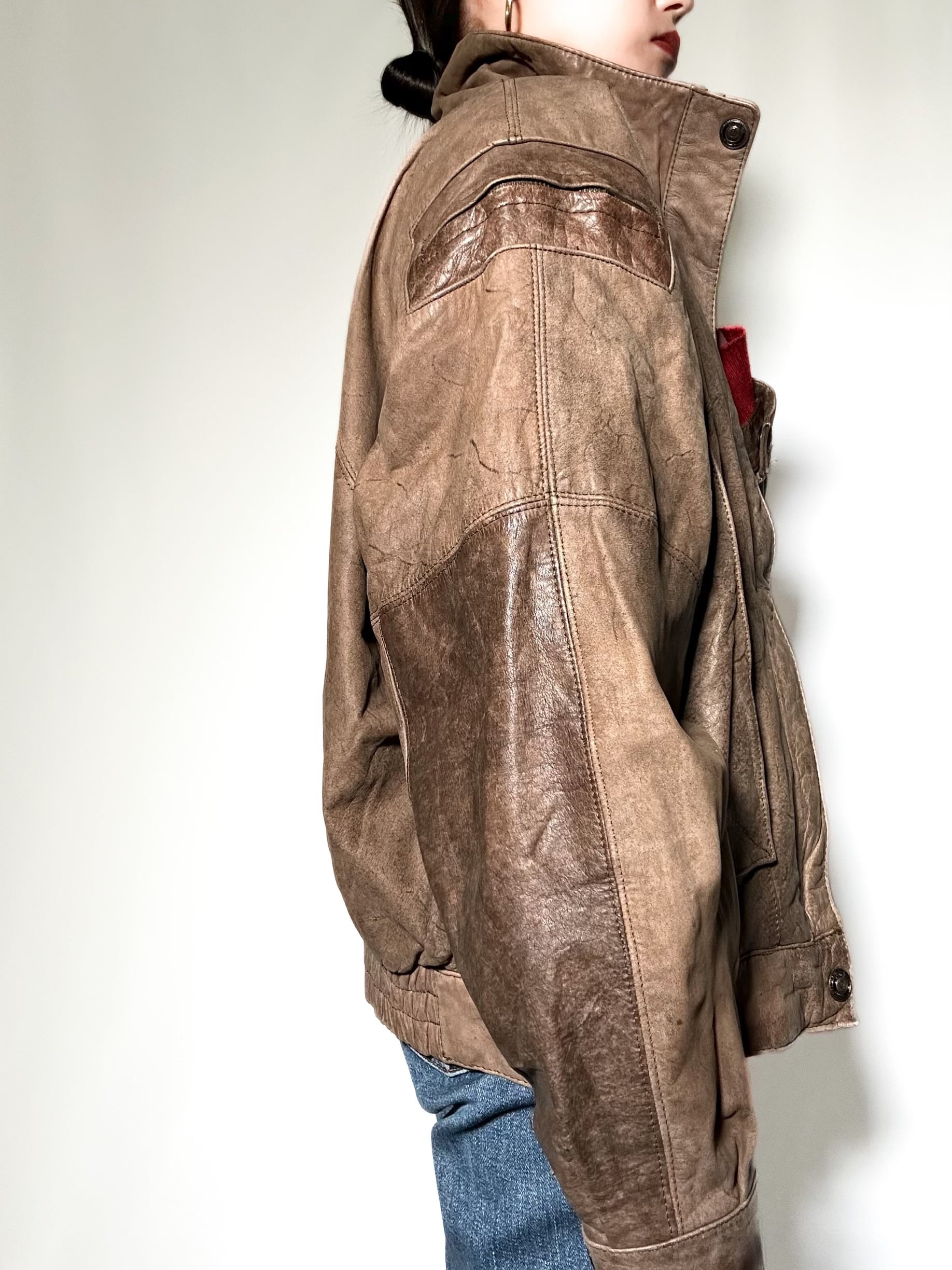 90s genuine leather liner jacket 90年代 レザージャケット ライナー 