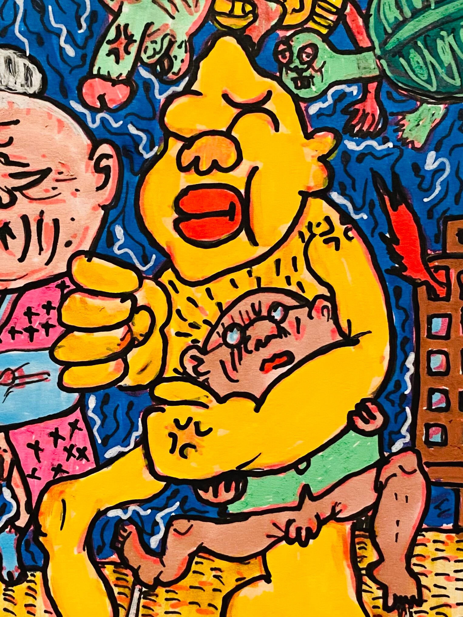 原画・着色ドローイング「明日への願い」B6 | 根本敬小売店ーTakashi