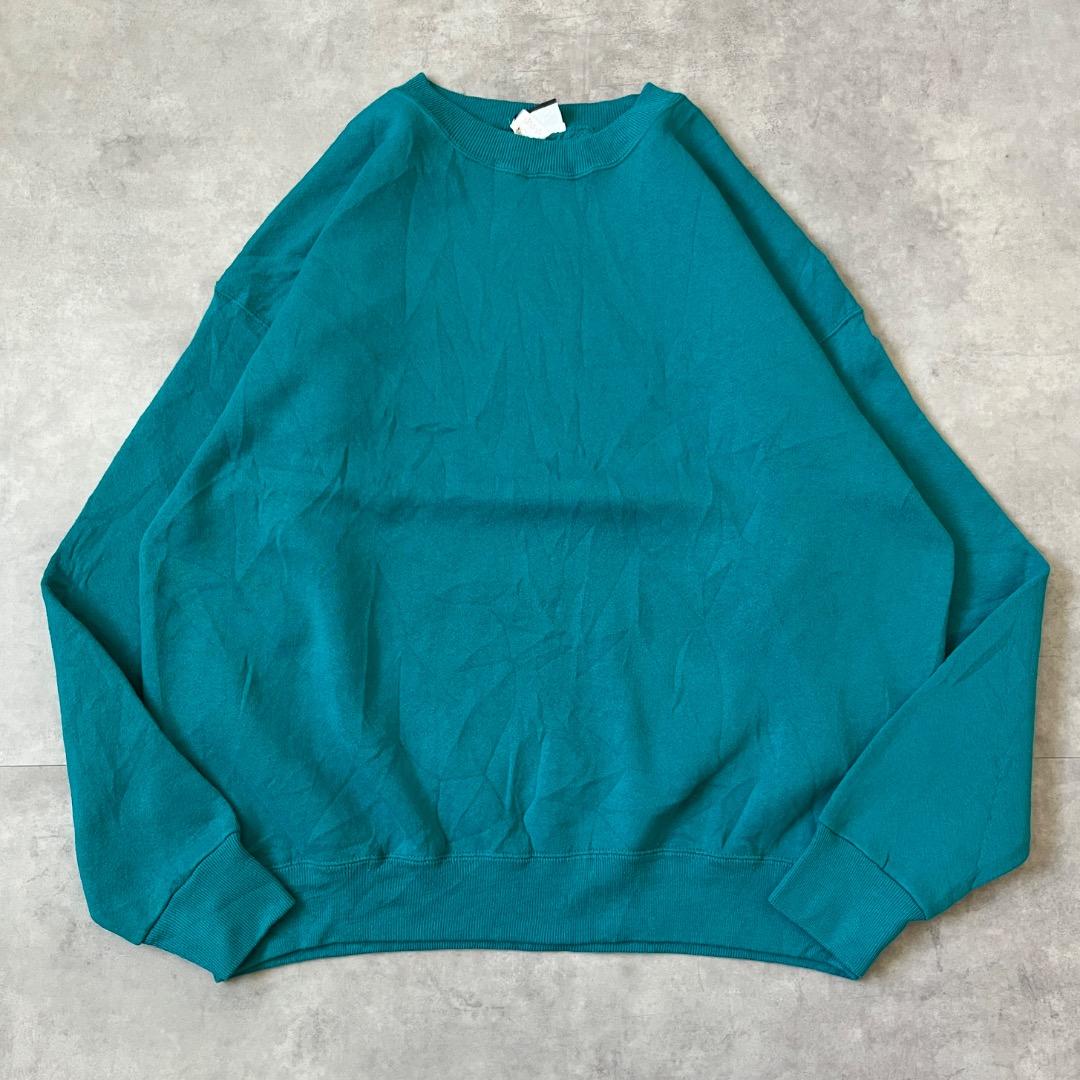 Lee リー スウェット 古着 90s USA製 無地 2XL 緑 17256