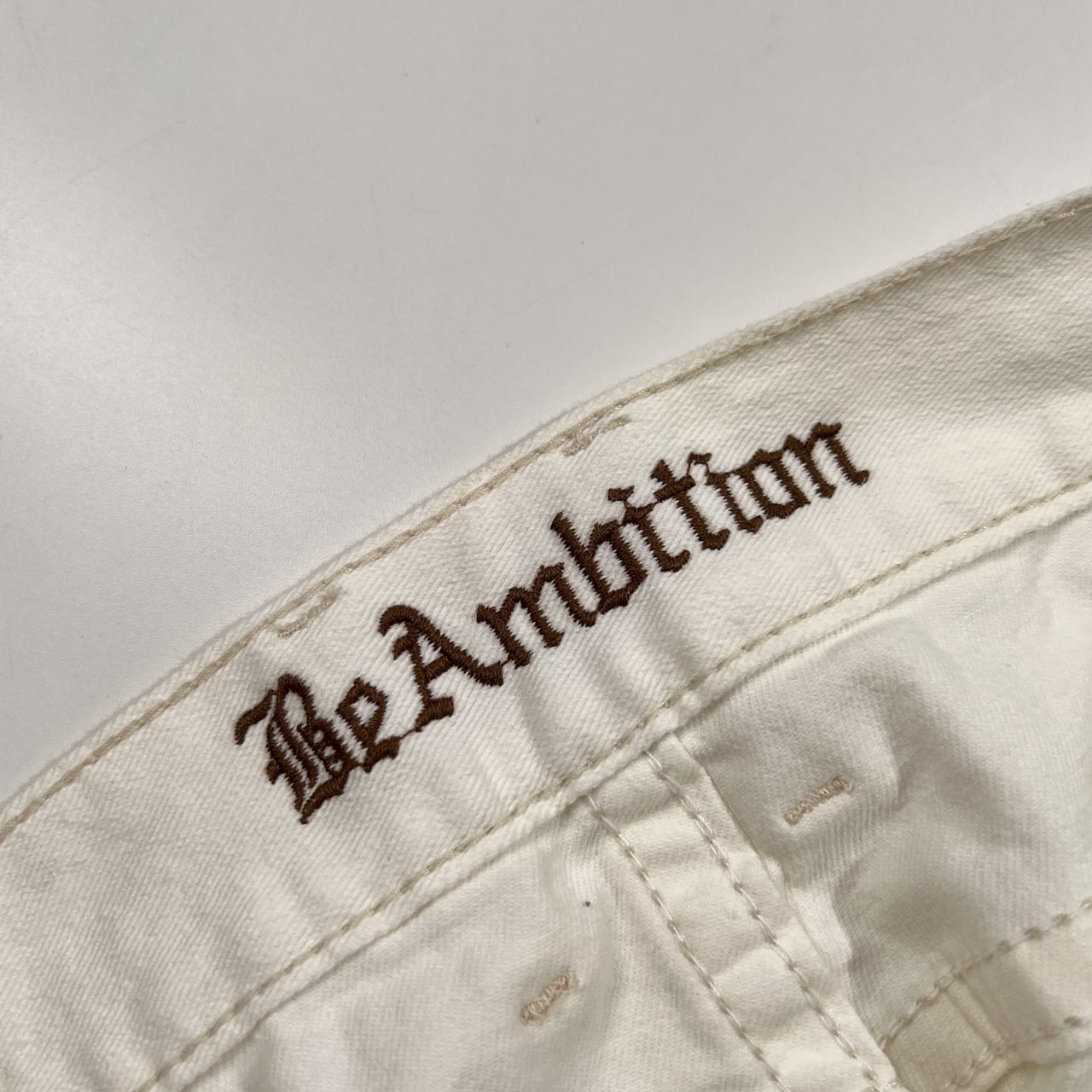 Be Ambition ビーアンビション スカル ドクロ ホワイトデニム パンツ ボトムス サイズ 34 /メンズ