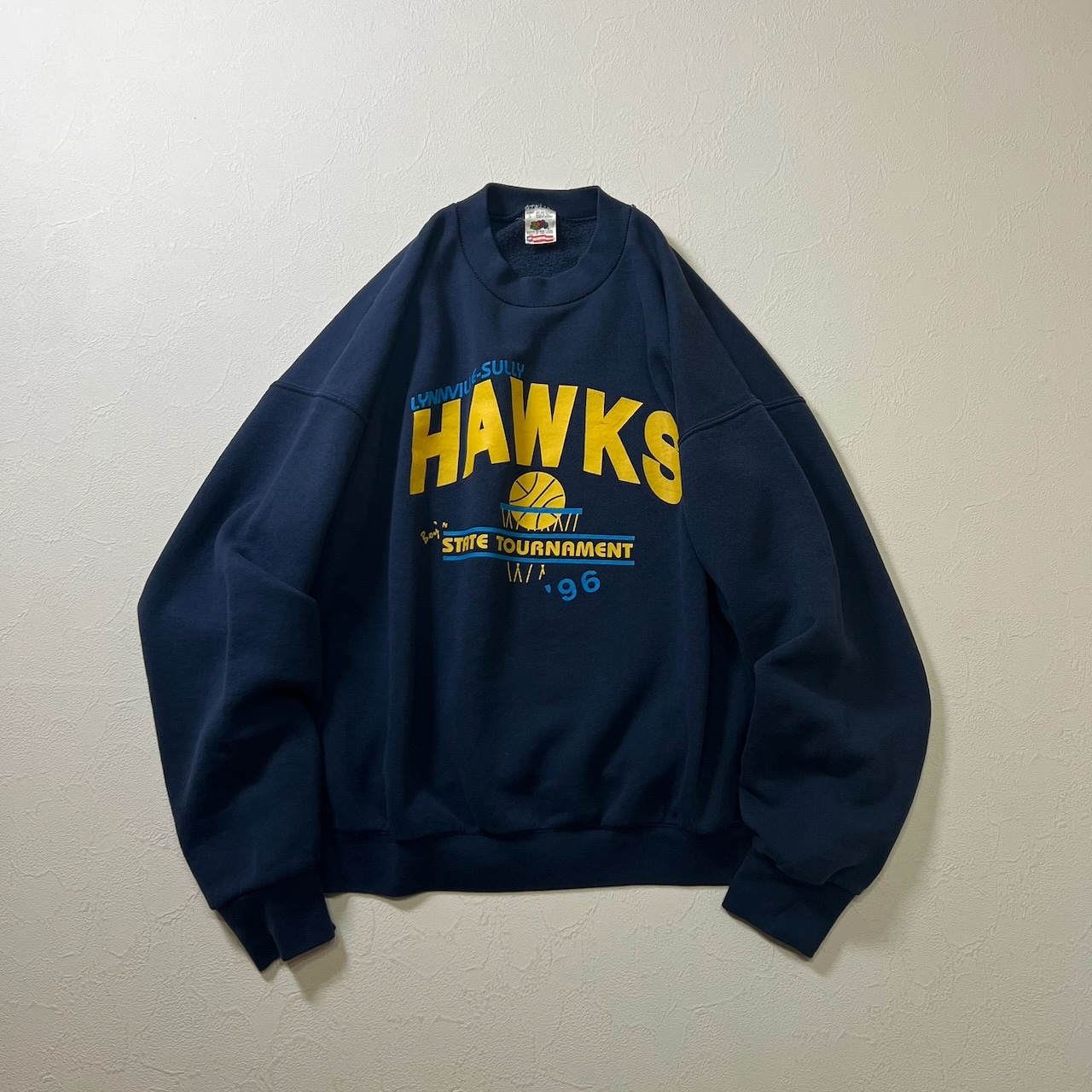 90s USA ロゴ バスケットボール スウェット トレーナー ネイビー L 古着