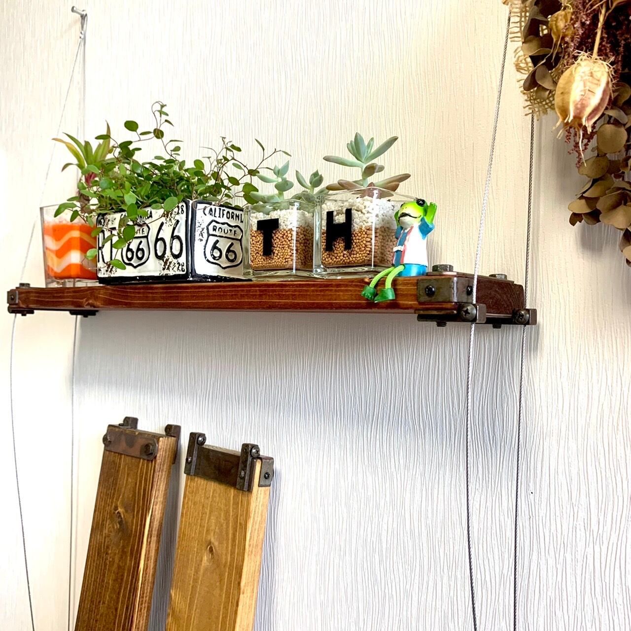 ☆再販☆サイズオーダー可能♪選べるカラー&棚数♪ワイヤー吊り下げ式