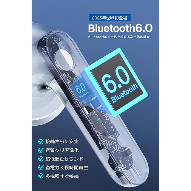イヤホン bluetooth ワイヤレスイヤホン 【2025年世界初登場Bluetooth6