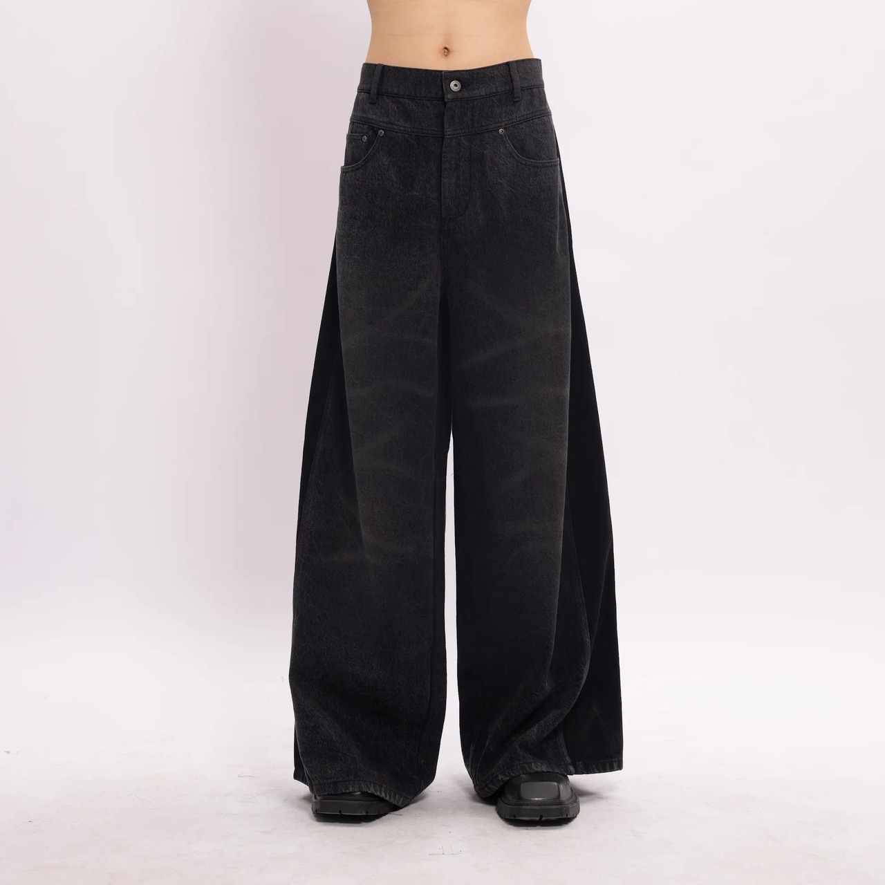 【26SS】Feng Chen Wang フェンチェンワン  / ワイドレッグデニムパンツ/ Wide leg denim trousers - 1