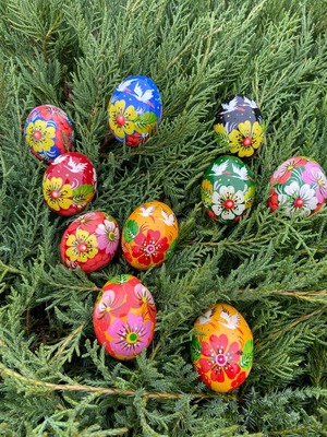 ペトリキウカ塗りのイースター・エッグ 4cm　ホメンコ作