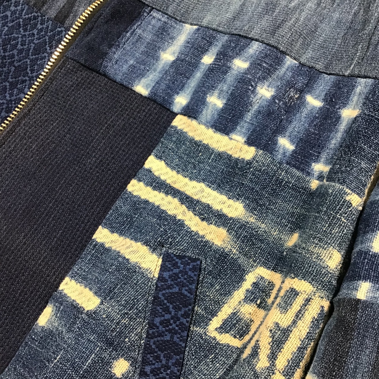 【bomber15】再構築リバーシブル中綿ボンバー  KIMONO × indigo   MIX BOMBER JACKET